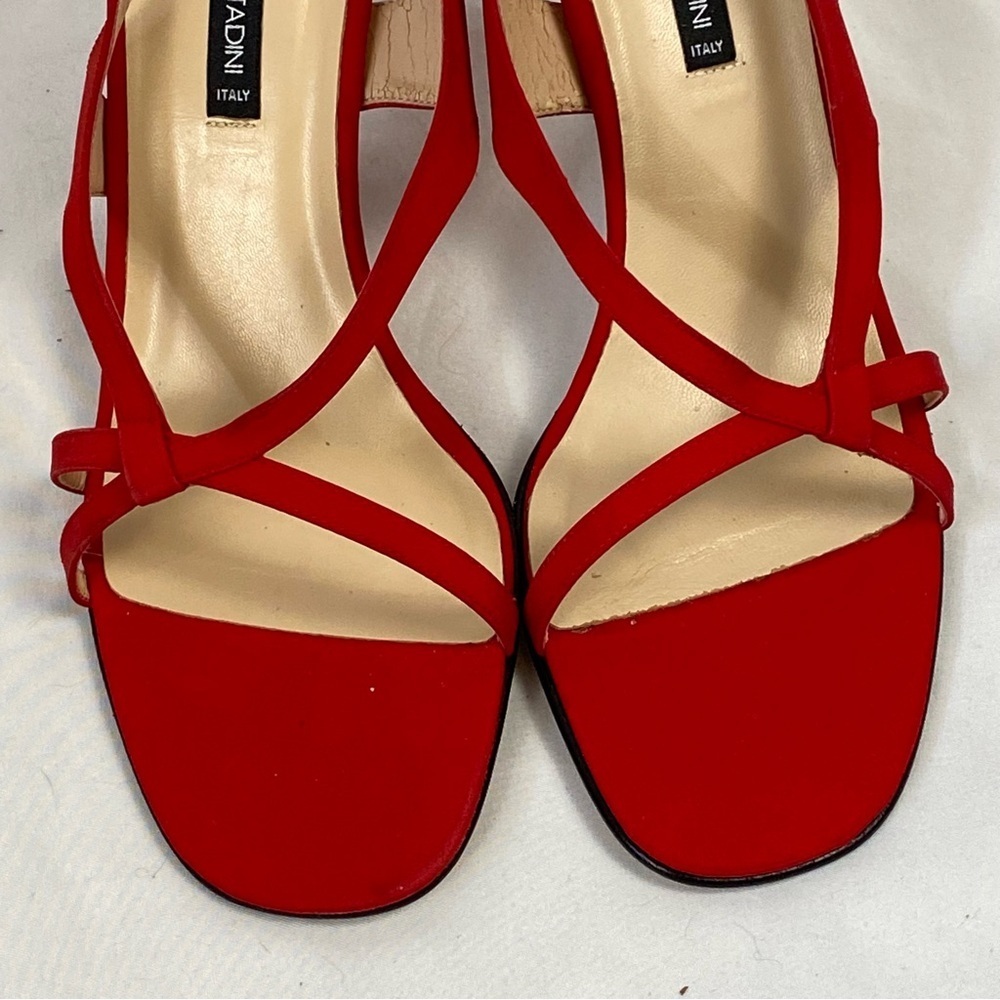 Adrienne Vittadini Gaia Arianna Red Heeled Slingback Size 10 Medium Leather Sole - Picture 11 of 16